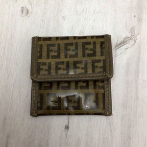 Fendi Tan and Brown Monogram Coin Pouch
